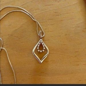 Sterling silver and diamond necklace